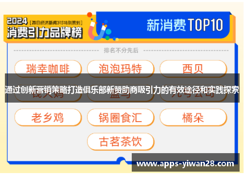通过创新营销策略打造俱乐部新赞助商吸引力的有效途径和实践探索